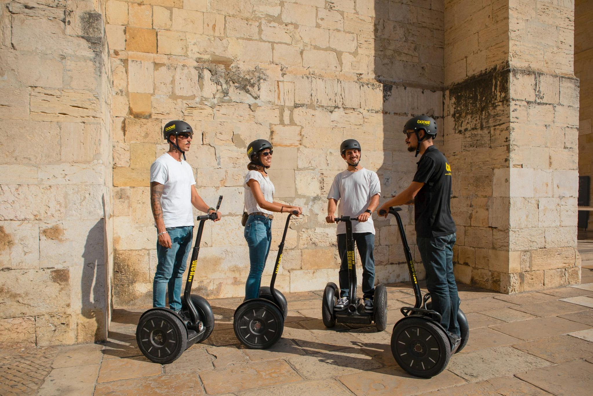 Tourists enjoying a segway guided tour in Lisbon