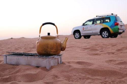 日の出砂漠のサファリ：滑らかな砂丘ドライブとアルクドラ湖（ピクニック朝食付き）(即日発券)