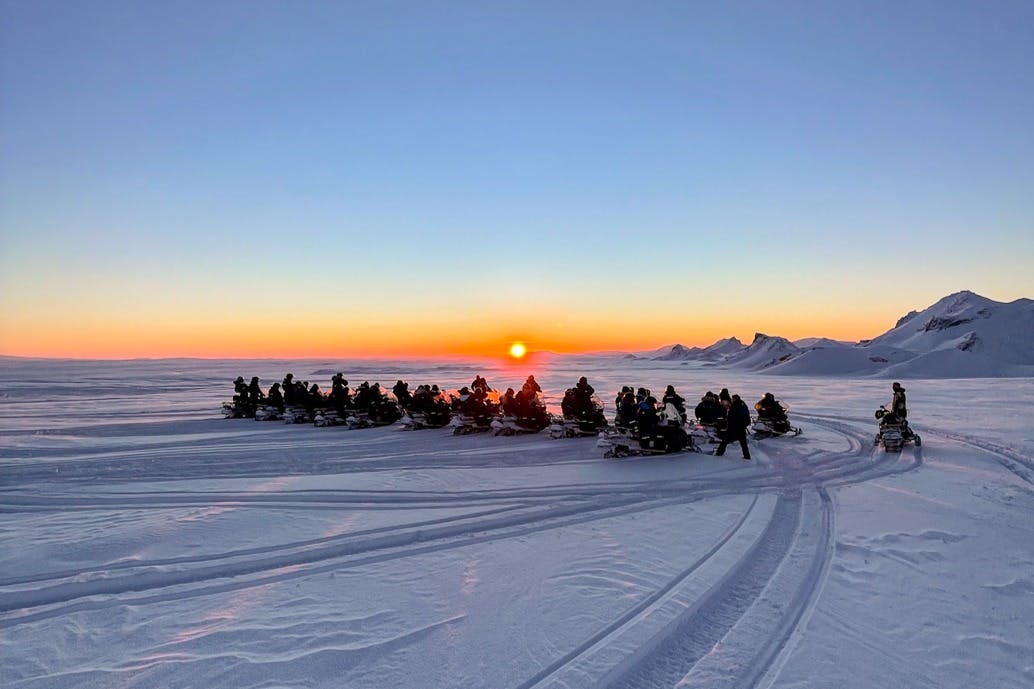 Solnedgång på glaciären.