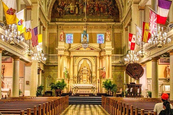 Nawa katedry w St. Louis, Jackson Square. Dzielnica Francuska Nowy Orlean