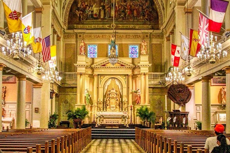 The Nave of St. Louis Cathedral Jackson Square. French Quarter New Orleans