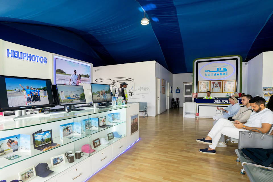 HeliDubai lounge.