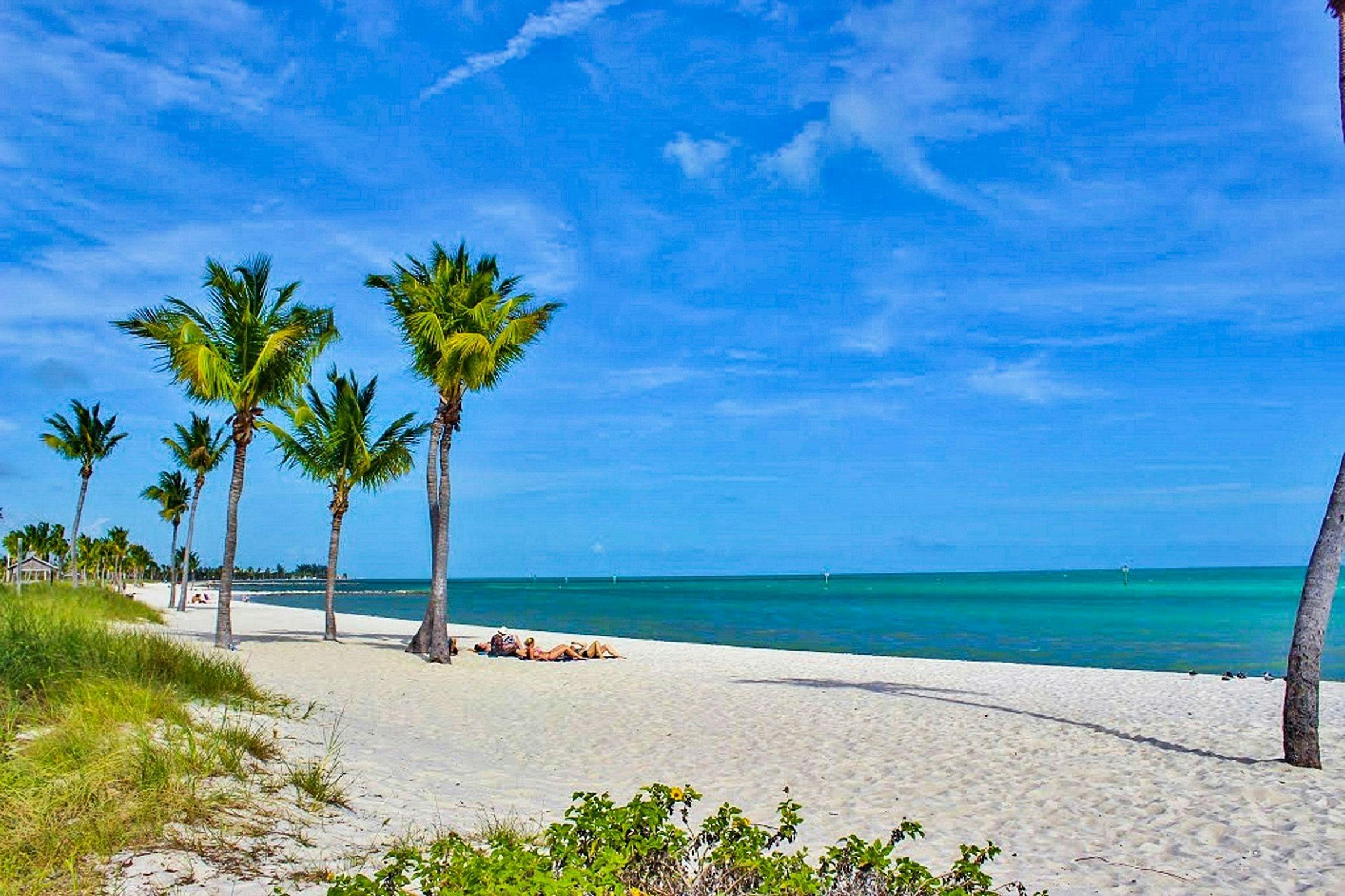There are beautiful sandy beaches at Key West