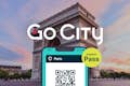 Arc de Triomphe in the background with Go City Explorer Pass logo in front, with graphic of a mobile phone.