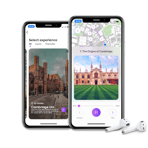 Aplicación de audioguía de la ciudad de Cambridge para tu smartphone