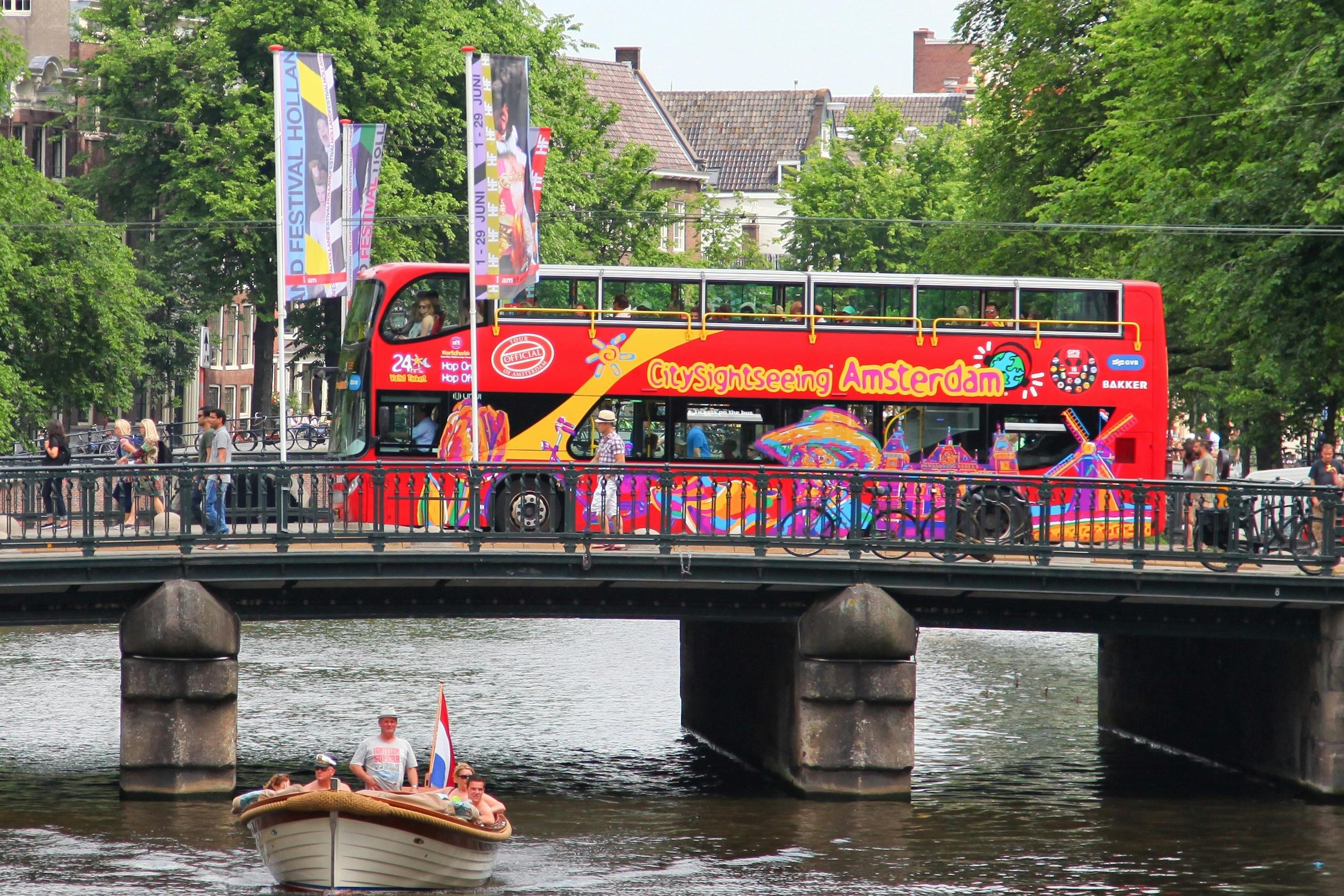 bus on a bridge