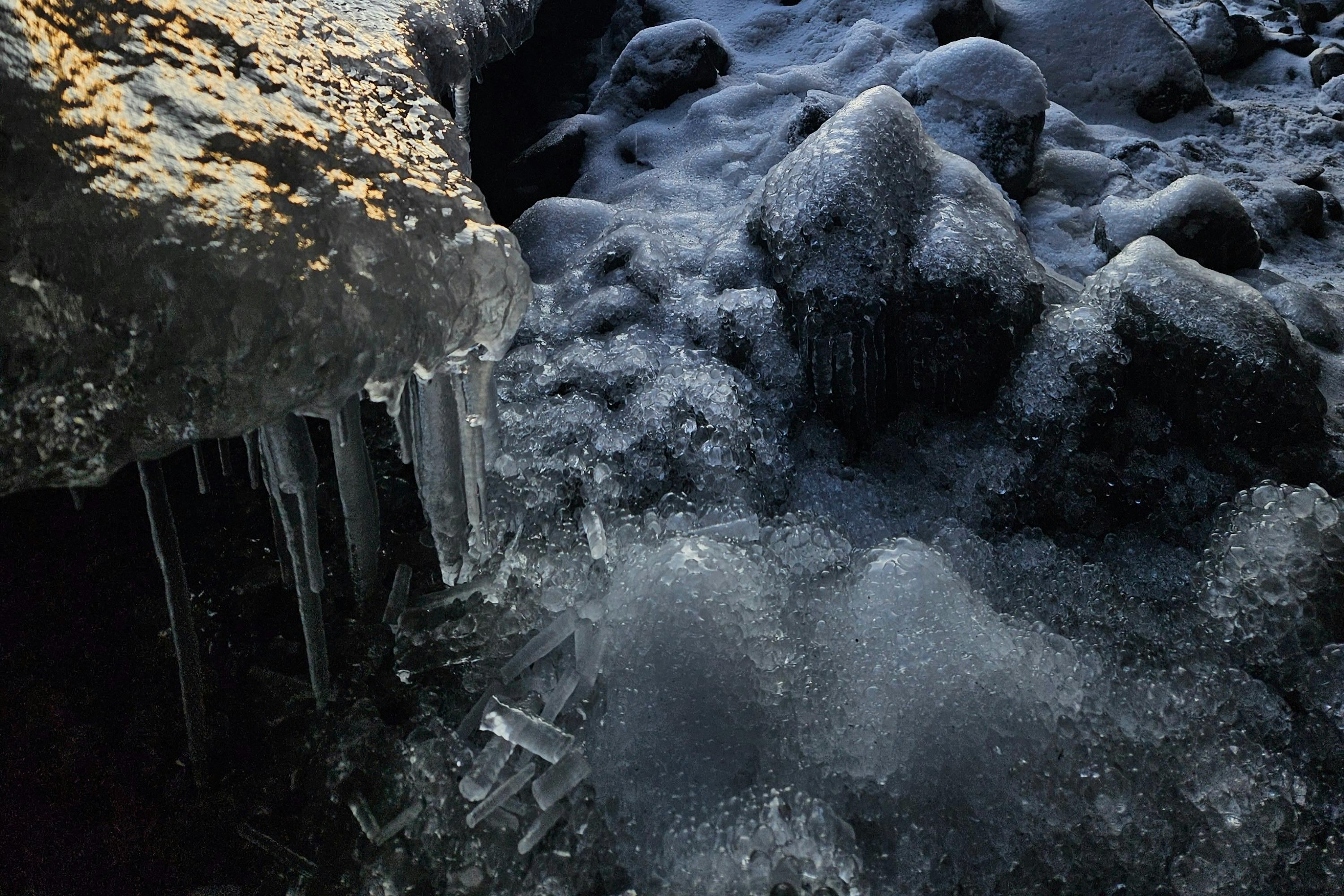 Ice formed into little balls.