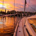 Vista del tramonto dalla barca
