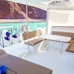 Santorini: Premium Catamaran Cruise + BBQ + Open bar + Transfers 4