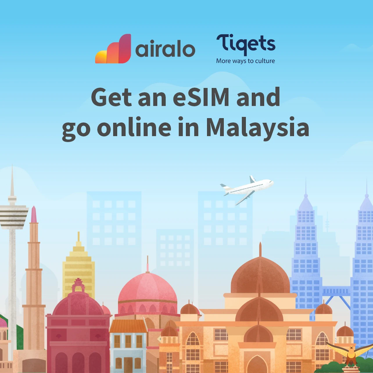 Easily connect online when traveling to Malaysia by applying with both iOS & Android eSIM.