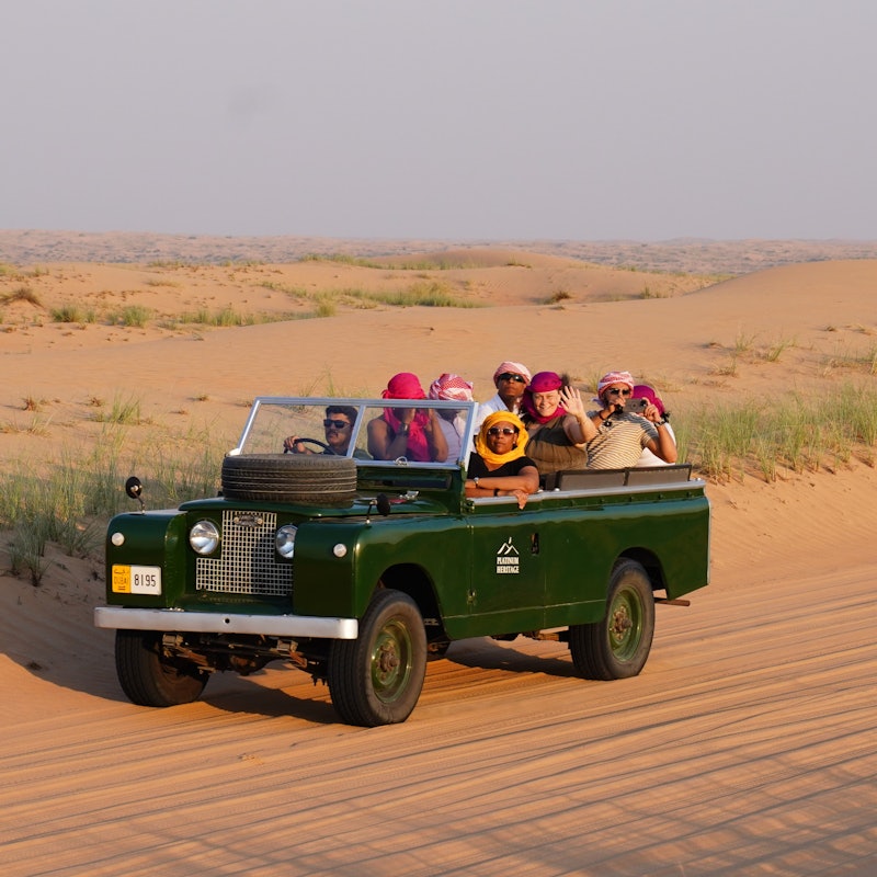 Dubai: Safari by Vintage Land Rover or Camel Caravan