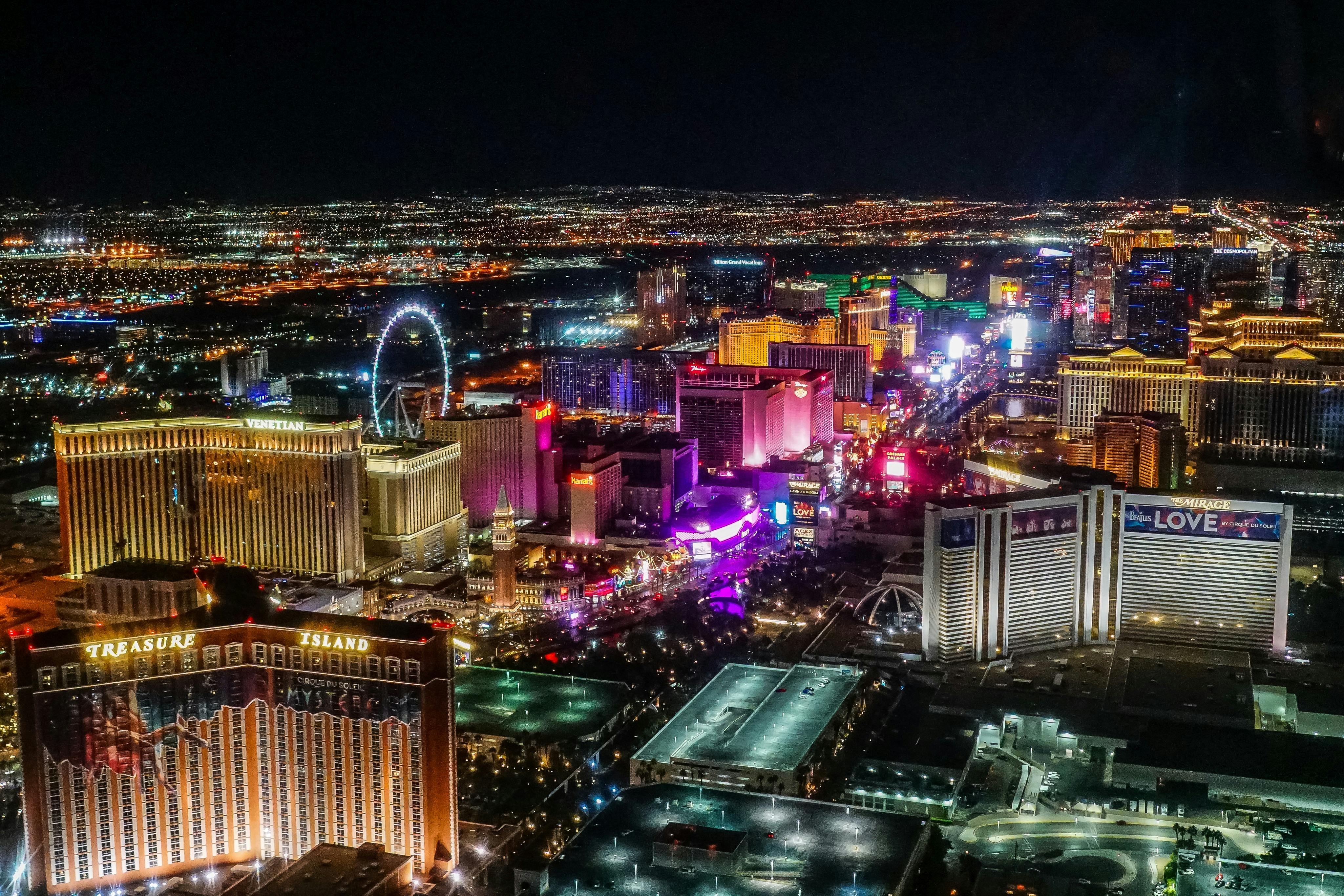Night Flight Over the Las Vegas Strip