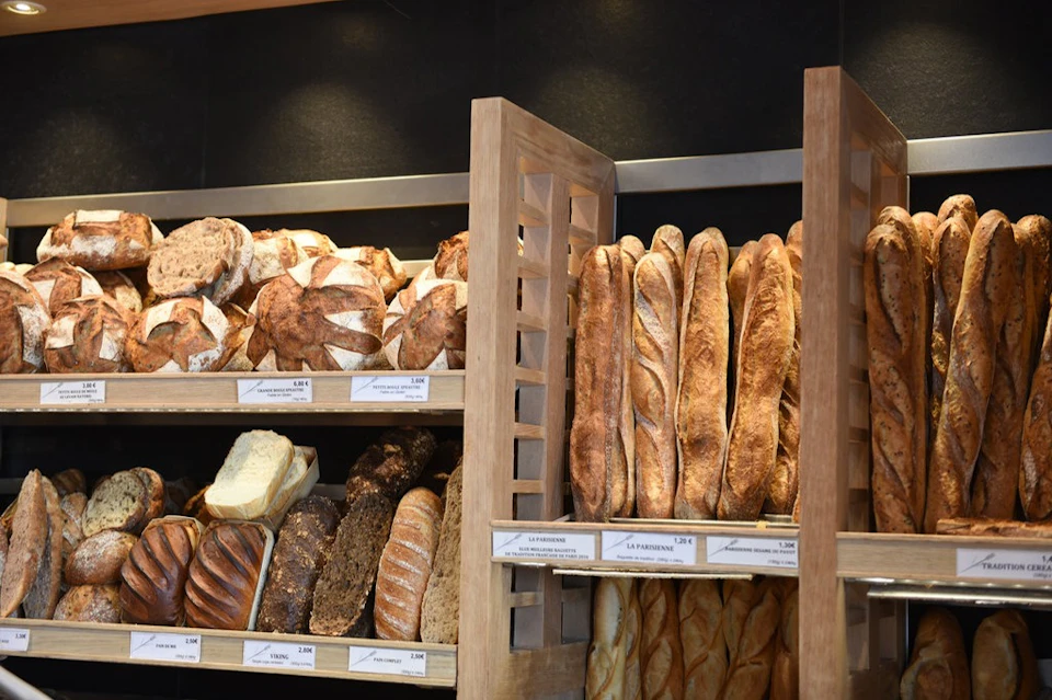 bread in a bakery