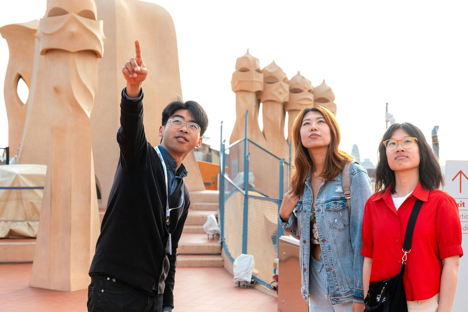 The guide shows around La Pedrera