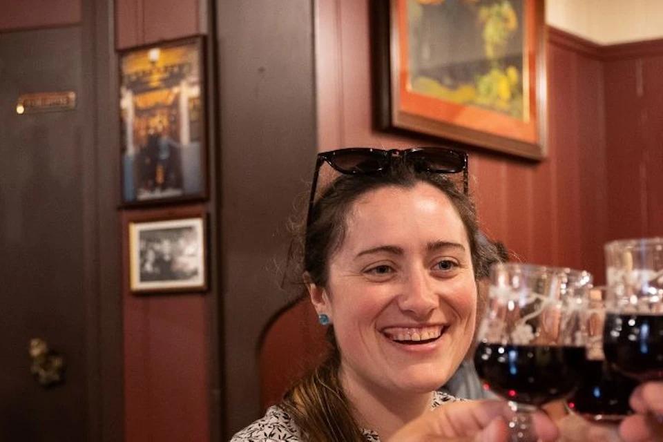 Customers tasting vine