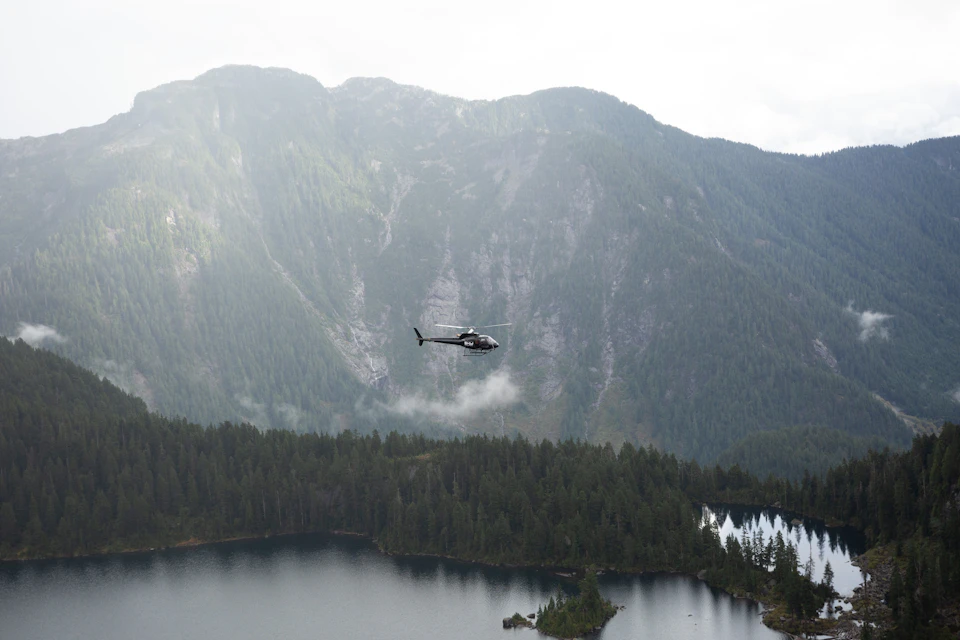 The rugged backcountry of the Coast Mountain Range in British Columbia. Population: 0