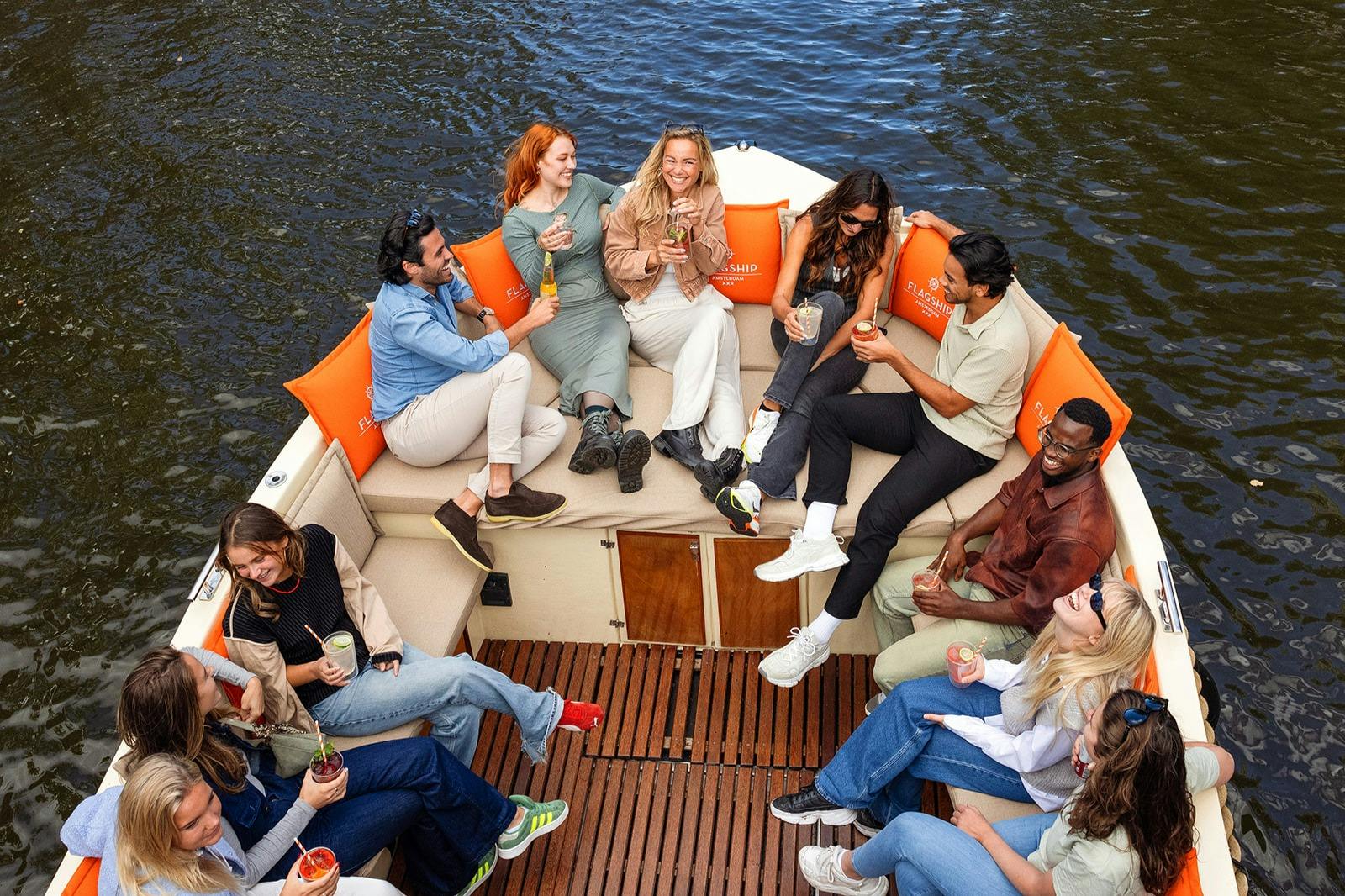 Flagship boat, crew, customer