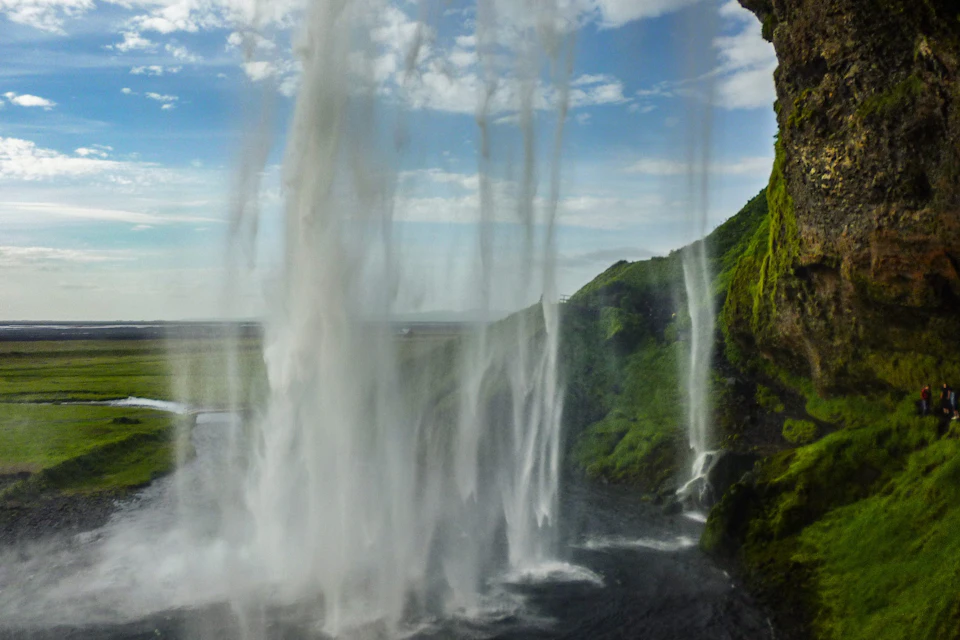 The view from behind Seljalandsfoss