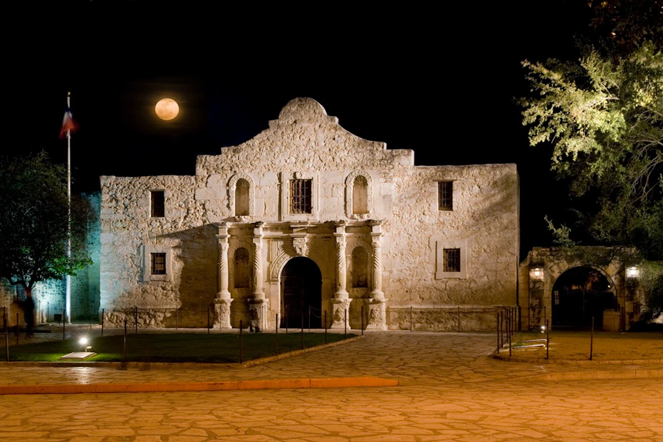A San Antonio Mission at night