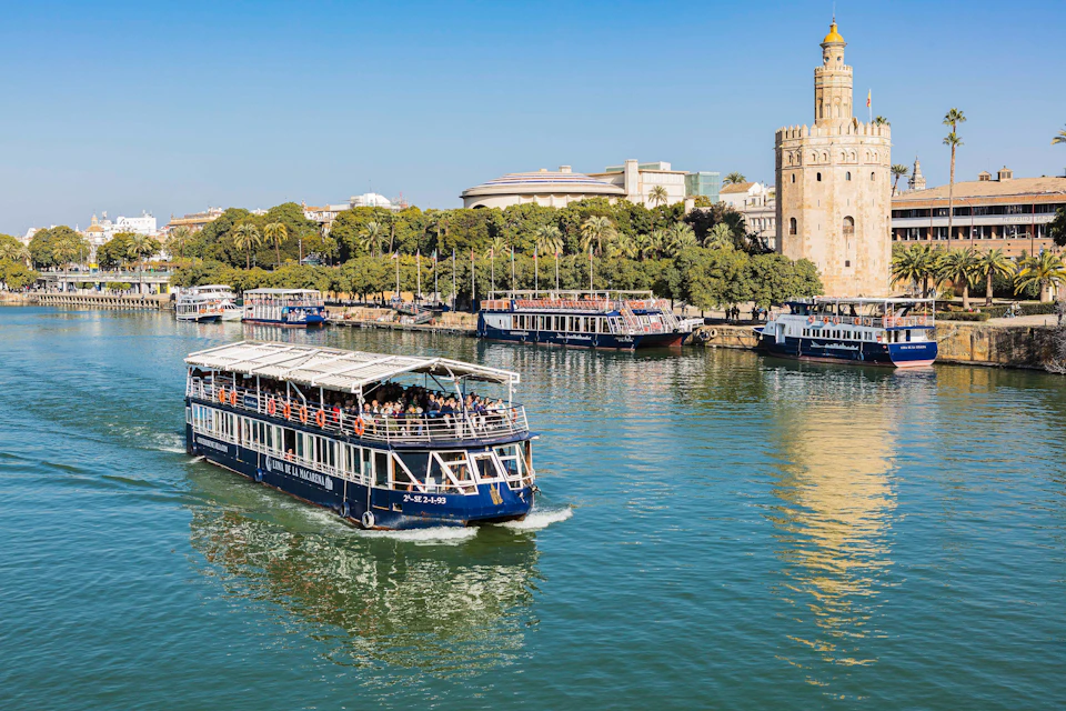 Panoramic cruise with the mythical Torre del Oro in the background.