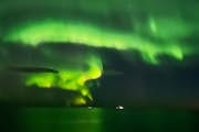 L'aurora boreale in barca