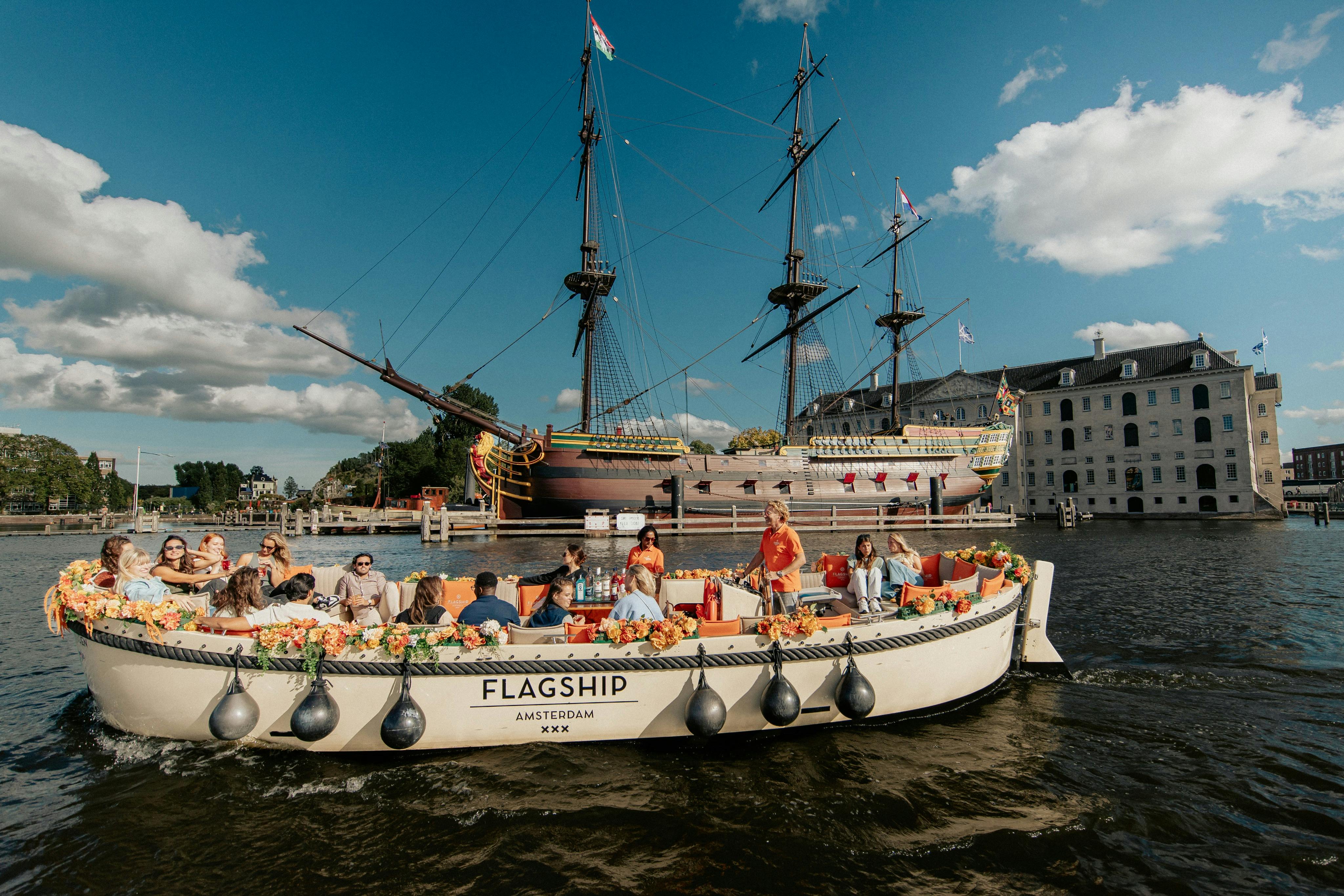 Open boat on the water during Sail Amsterdam.