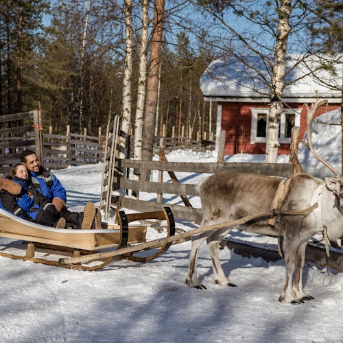 Rovaniemi: Visita a la Aldea de Papá Noel + Moto de Nieve a la Granja de Renos