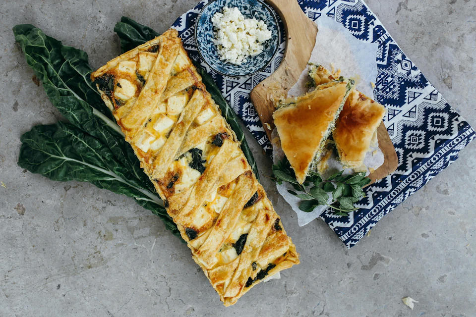 Spinach and Feta Cheese filled Greek Pie