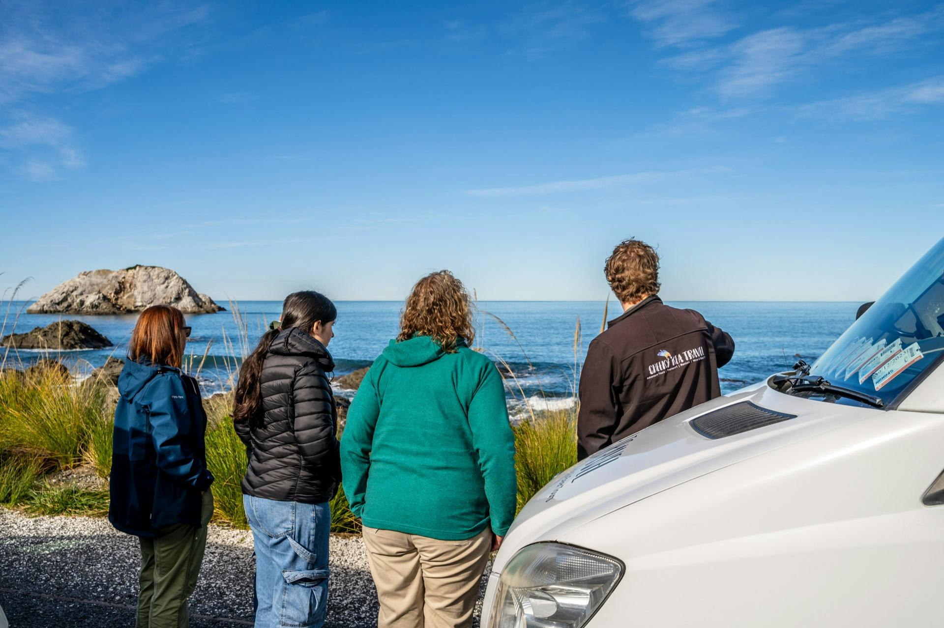 Punto di vista di Kaikoura dall'autostrada costiera