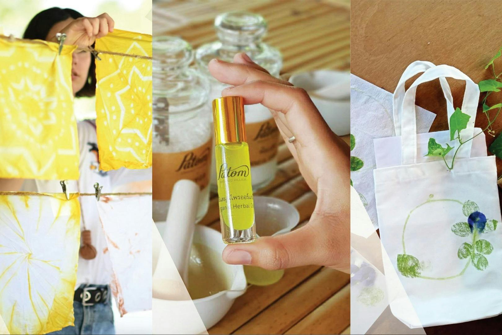 Diverses activités, de la création de votre propre sac à la fabrication de votre propre huile à base de plantes thaïlandaises.