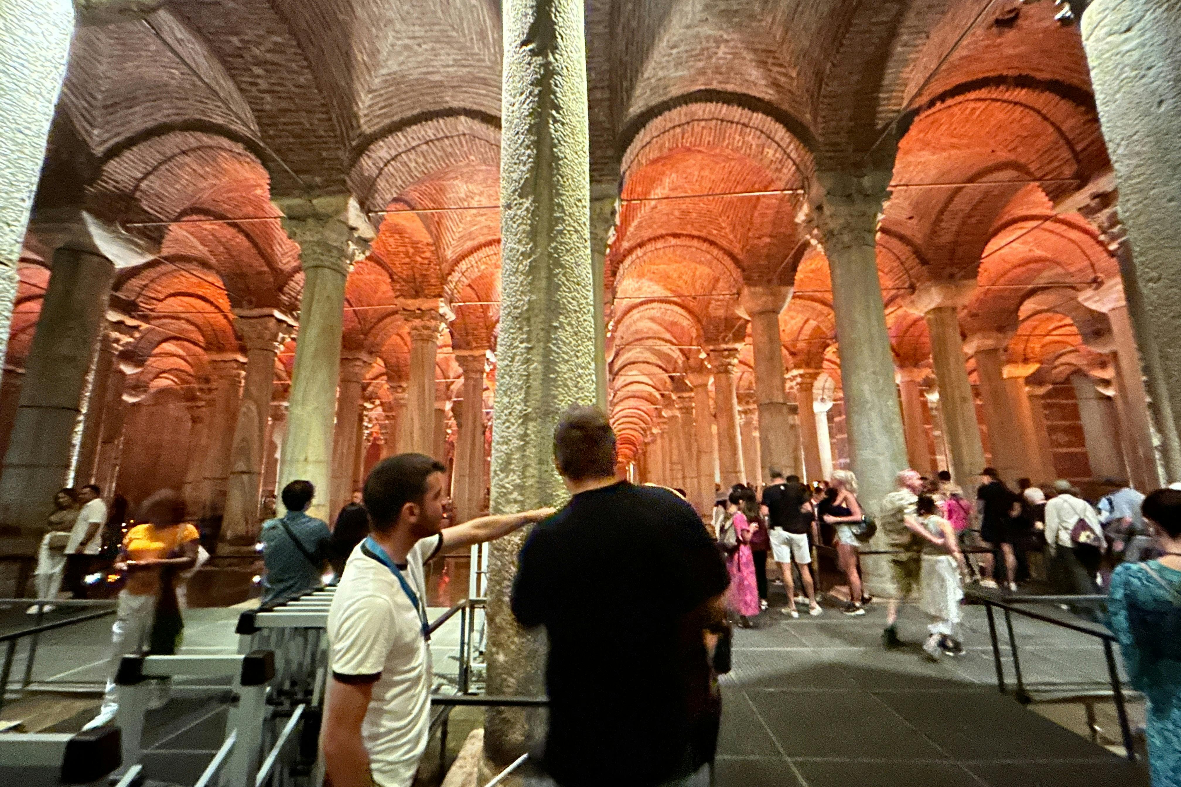 Services inside Basilica Cistern