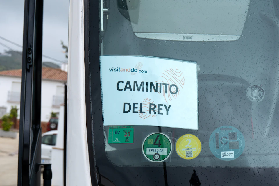 Poster of the bus to Caminito del Rey
