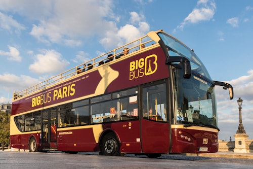 大きなバス：ホップオンホップオフバスツアー+パリのセーヌ川クルーズ(即日発券)