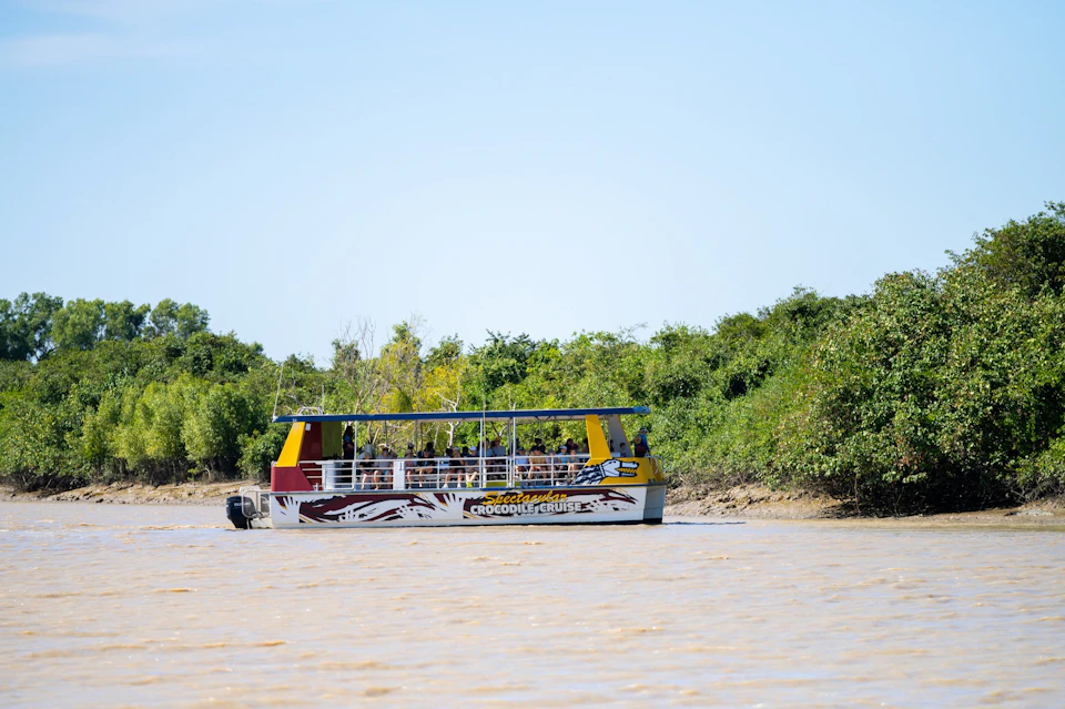 Custom-built vessel, Croc-Cat, on the Adelaide River