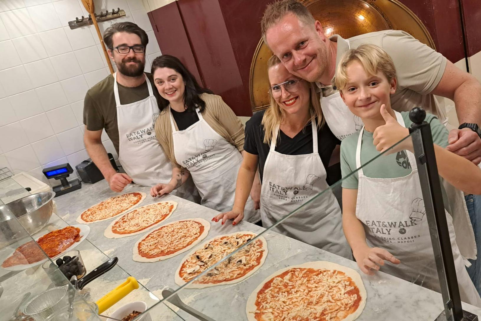 making pizza and gelato