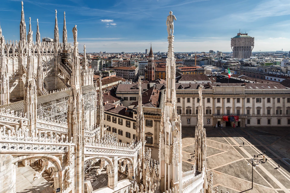 The Cathedral terraces from above