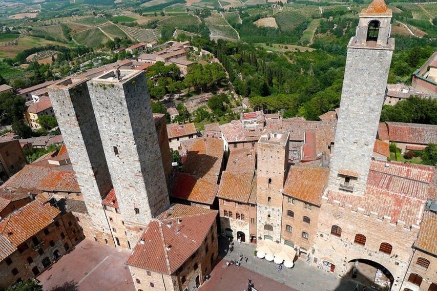 Aerial view of San Gimignano