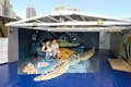 3D-maleri med nyligt tilføjet visuel effekt, som om du tog et billede med Jumbo Floating Restaurant under havet