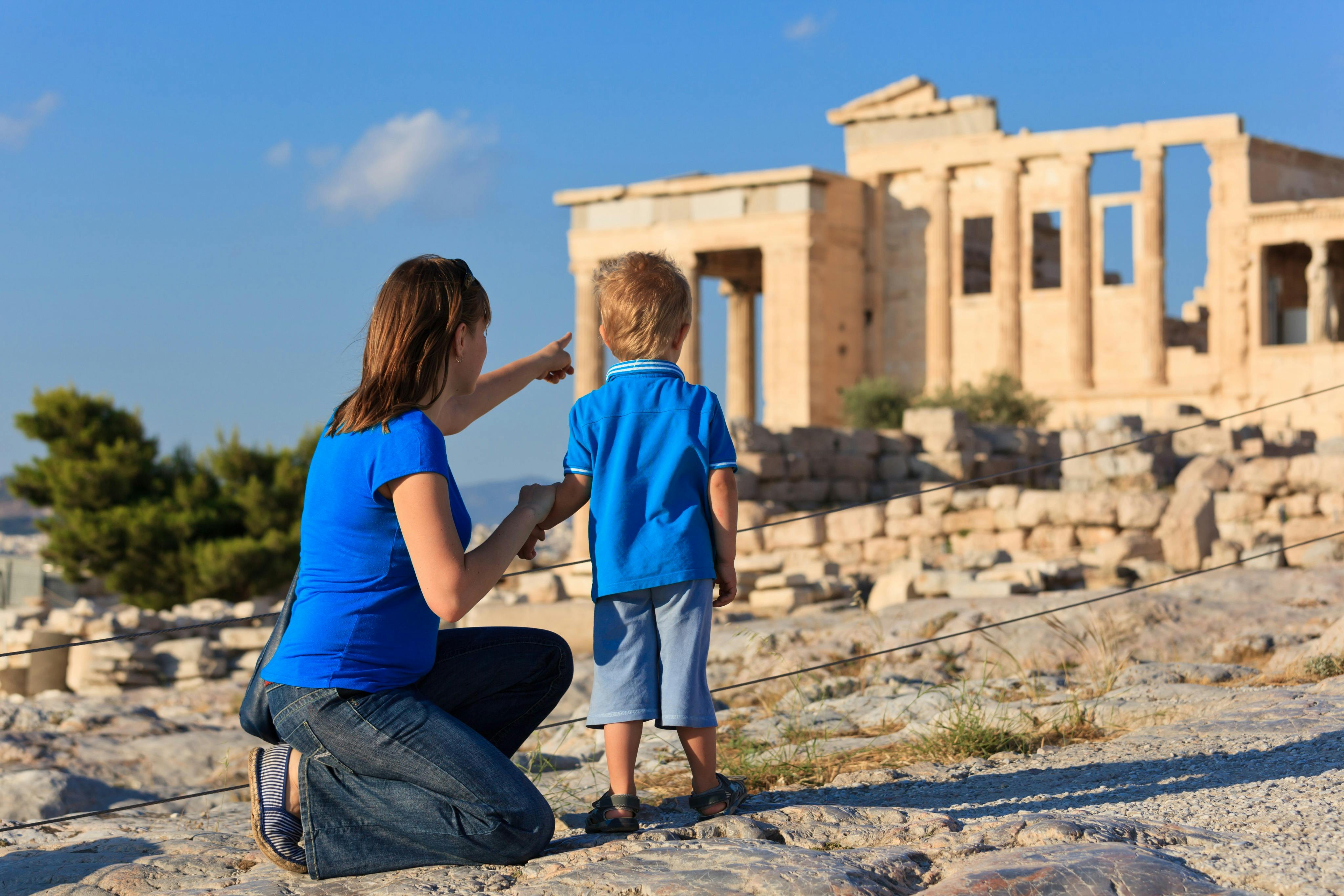 Guests watching one of the Acropolis monuments