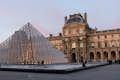 Louvre museum with the iconic glass pyramid