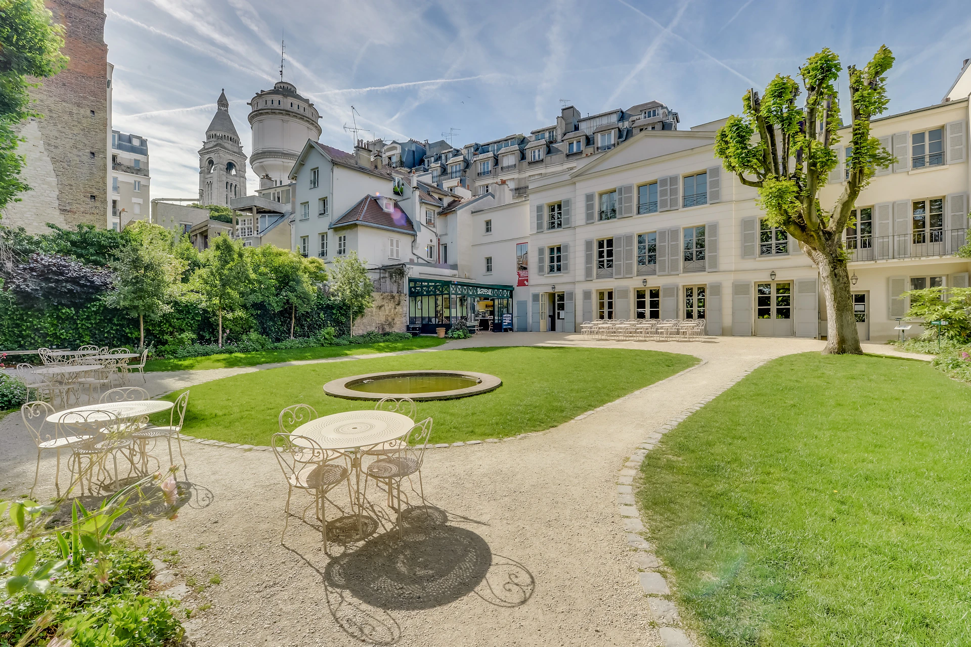 View of the gardens and the Café Renoir