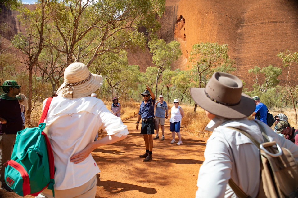 One of the guided walks at Uluru