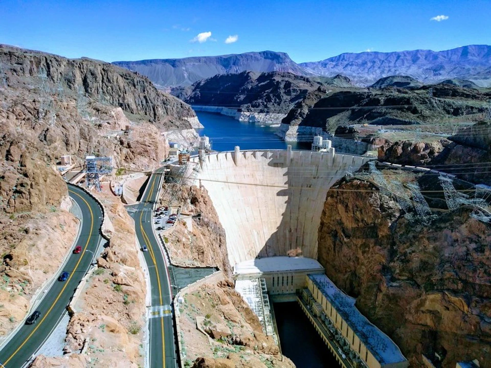 Aerial view of Hoover Dam