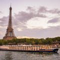 View of the Eiffel Tower during your dinner cruise on Captain Fracasse