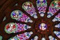 A rose window made of stained glass in the Corto Alto of Lisbon Cathedral