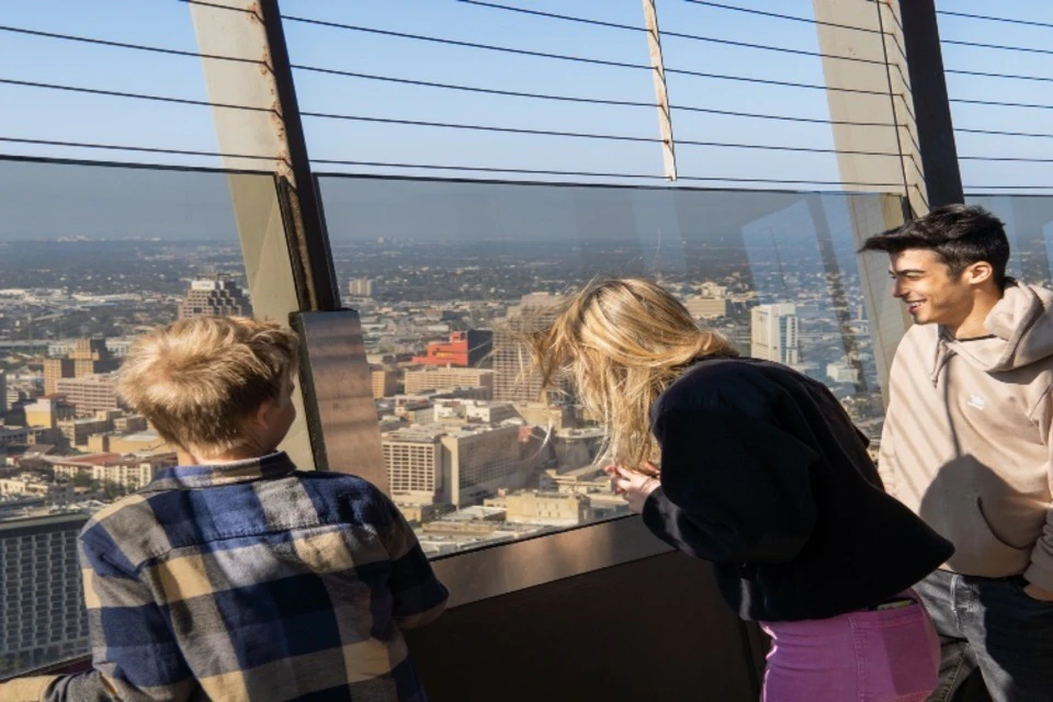 Guests at the top of the Tower of Americas
