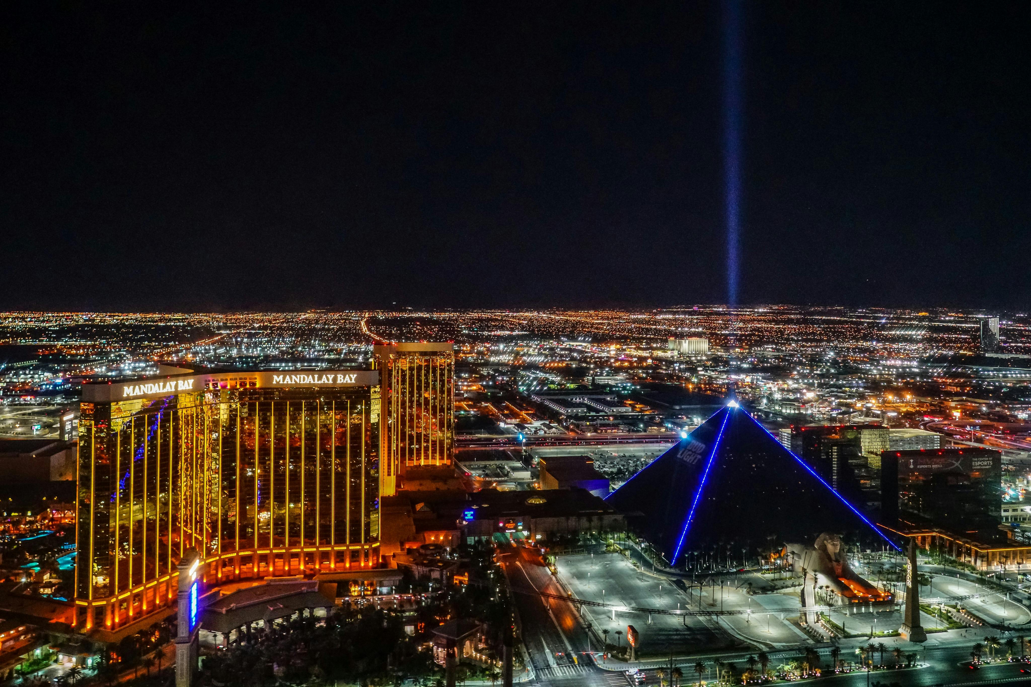 Night Flight Over the Las Vegas Strip