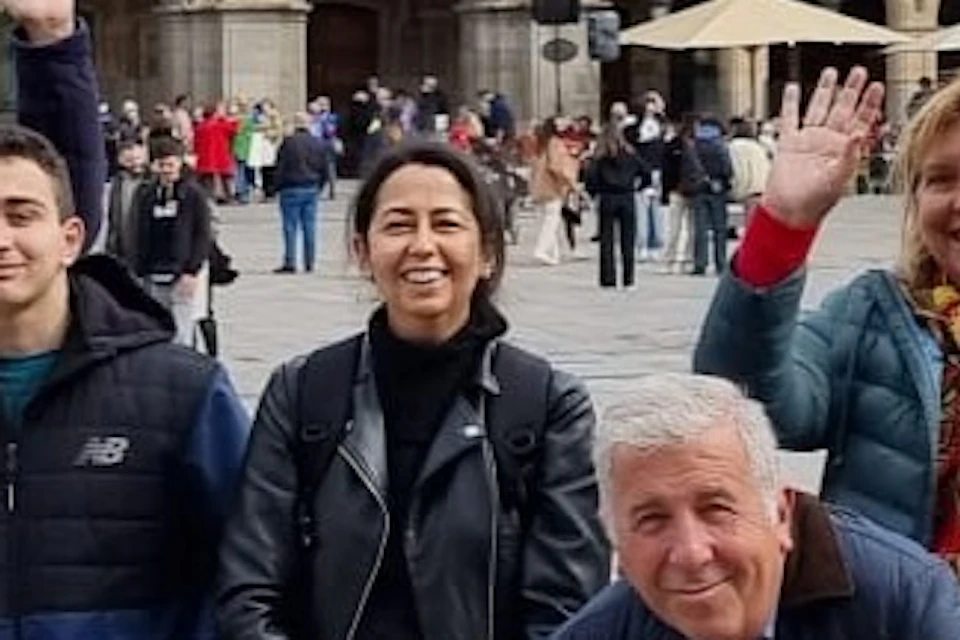 Group in the main square of salamanca