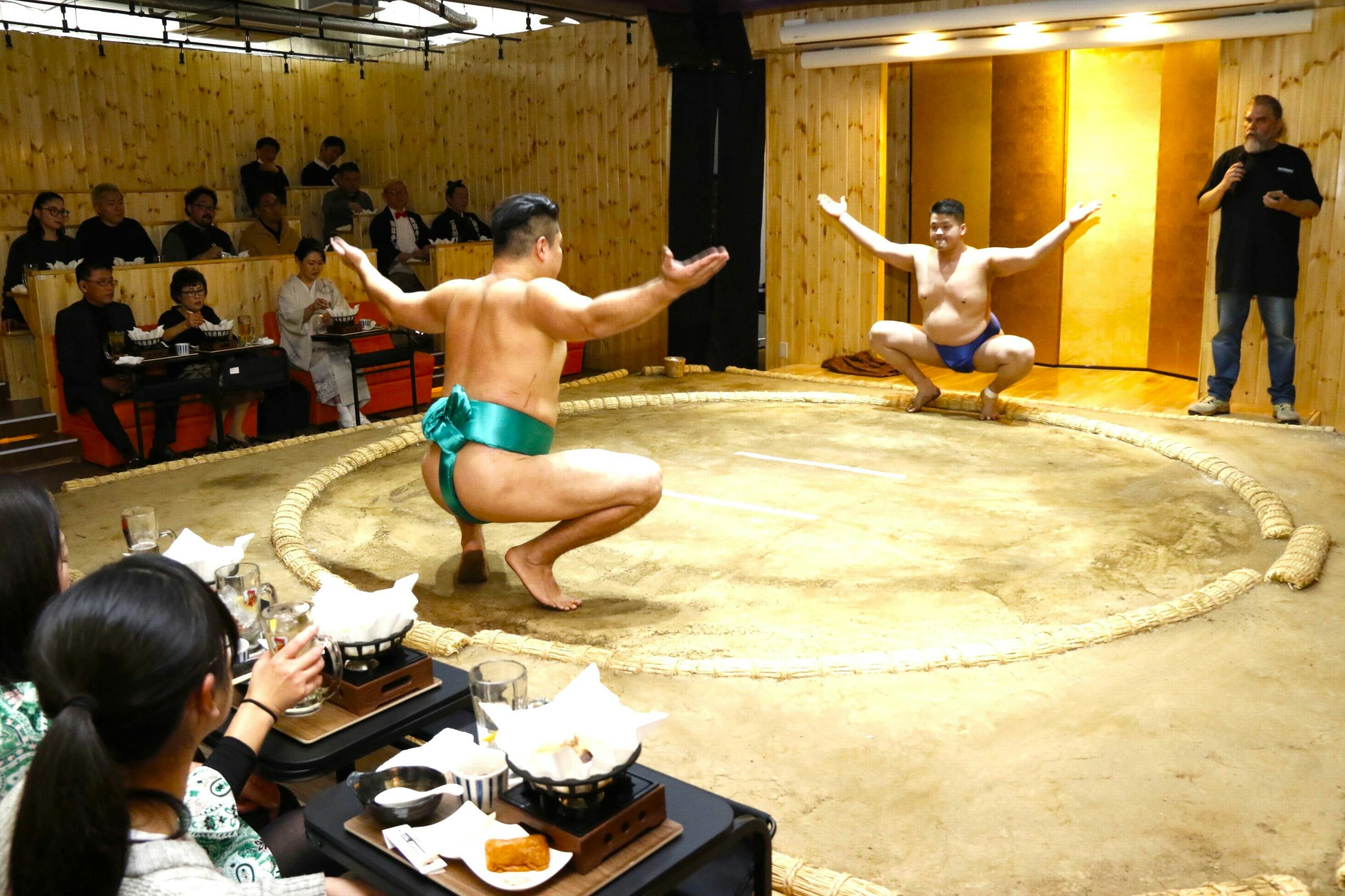 Asakusa Sumo Club Sumo Show: Front Row VIP Orange Seats + Chankonabe