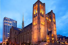 Grace Cathedral at dusk
